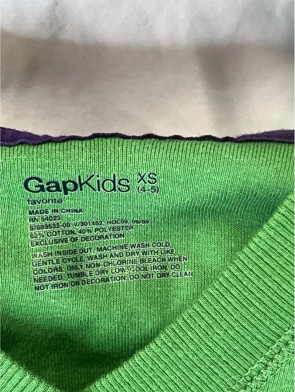 Gap Kids green Bubblegum Pullover Hoodie XS 4-5
